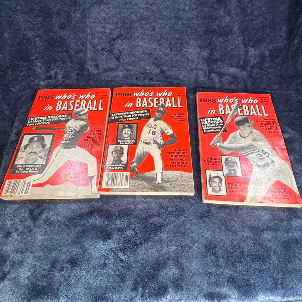 Vintage Who's‎ Who in Baseball Magazine Lot 1985 1986 1988 M McGwire D Gooden